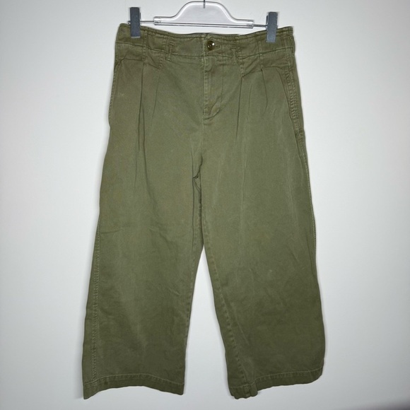 Anthropologie Maeve Green Flare Jeans with Wide Leg Size 6 - Picture 1 of 10
